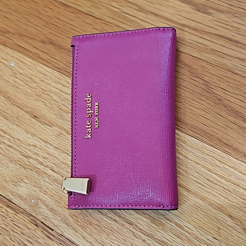 Kate Spade Pink Wallet with Gold Accents